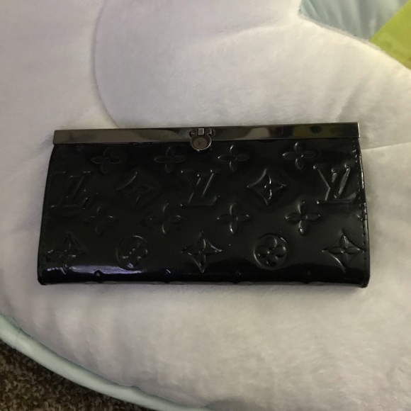 Louis Vuitton Handbags - Black patent leather long Louis Vuitton wallet